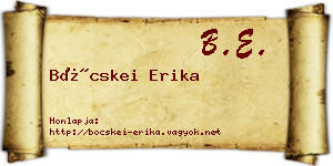 Böcskei Erika névjegykártya